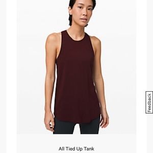 Lululemon All Tied Up tank size 8 burgundy